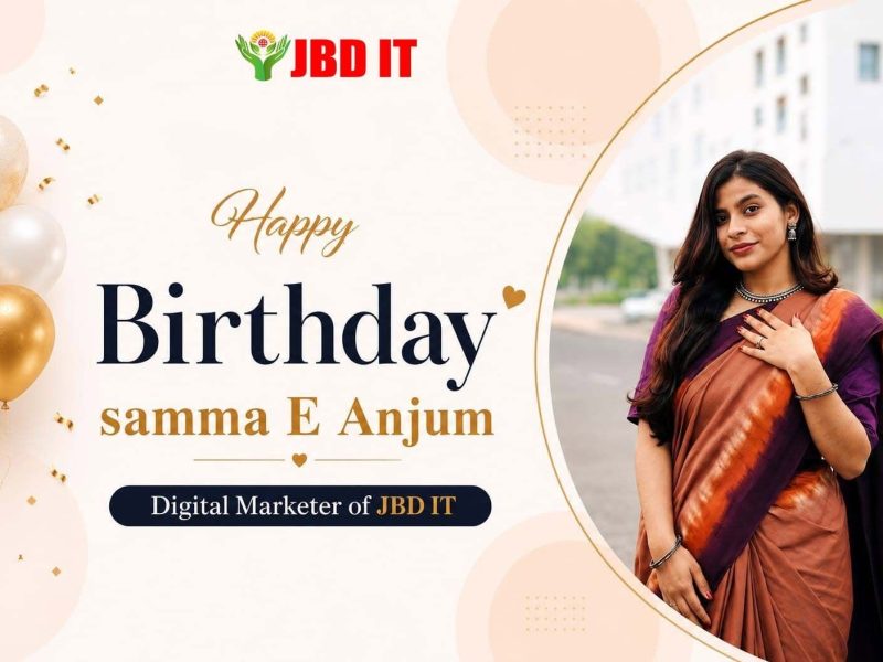 JBD IT Digital Marketer Samma-E-Anjum Aurnima celebrating her birthday with team members.