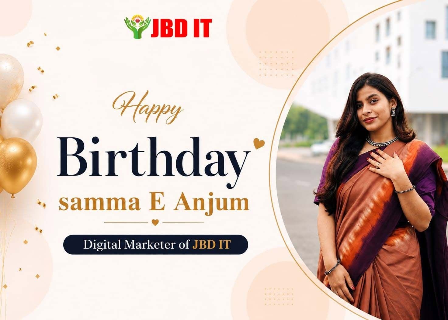 JBD IT Digital Marketer Samma-E-Anjum Aurnima celebrating her birthday with team members.